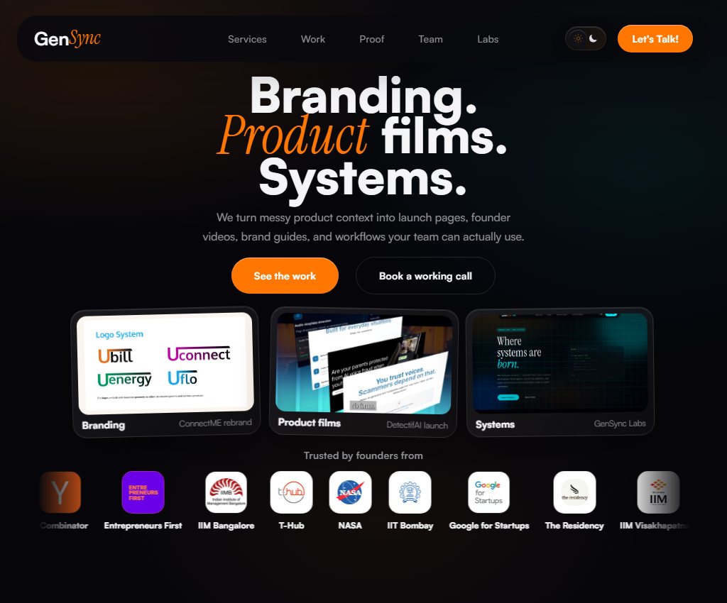 GenSync — product films and buyer-ready visual systems for technical teams
